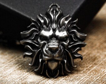Mighty Lion King Pendant Necklace - Silver Guardian Amulet