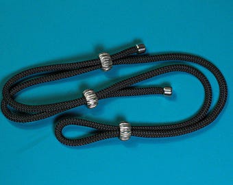 Paracord Perlen aus Sterlingsilber, Sonderangebot, lose Perlen neuen Designs, schwarze geflochtene Schnur, geeignet für Halskettenzubehör.