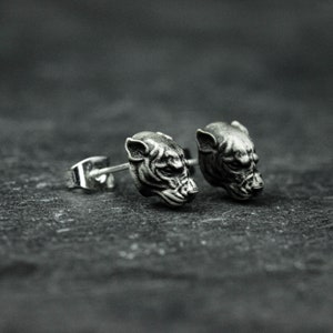 Panther Head Crisis Runaway Cheetah Earrings, 925 Sterling Silver Animal Earrings, Gifts for Him - Artisan Crafted Jewelry Power and Speed