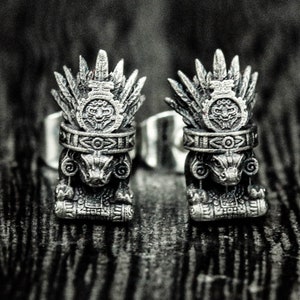 Mayan snake totem earrings, handmade silver snake earrings, silver earrings, priest sacrifice creative new design earring jewelry