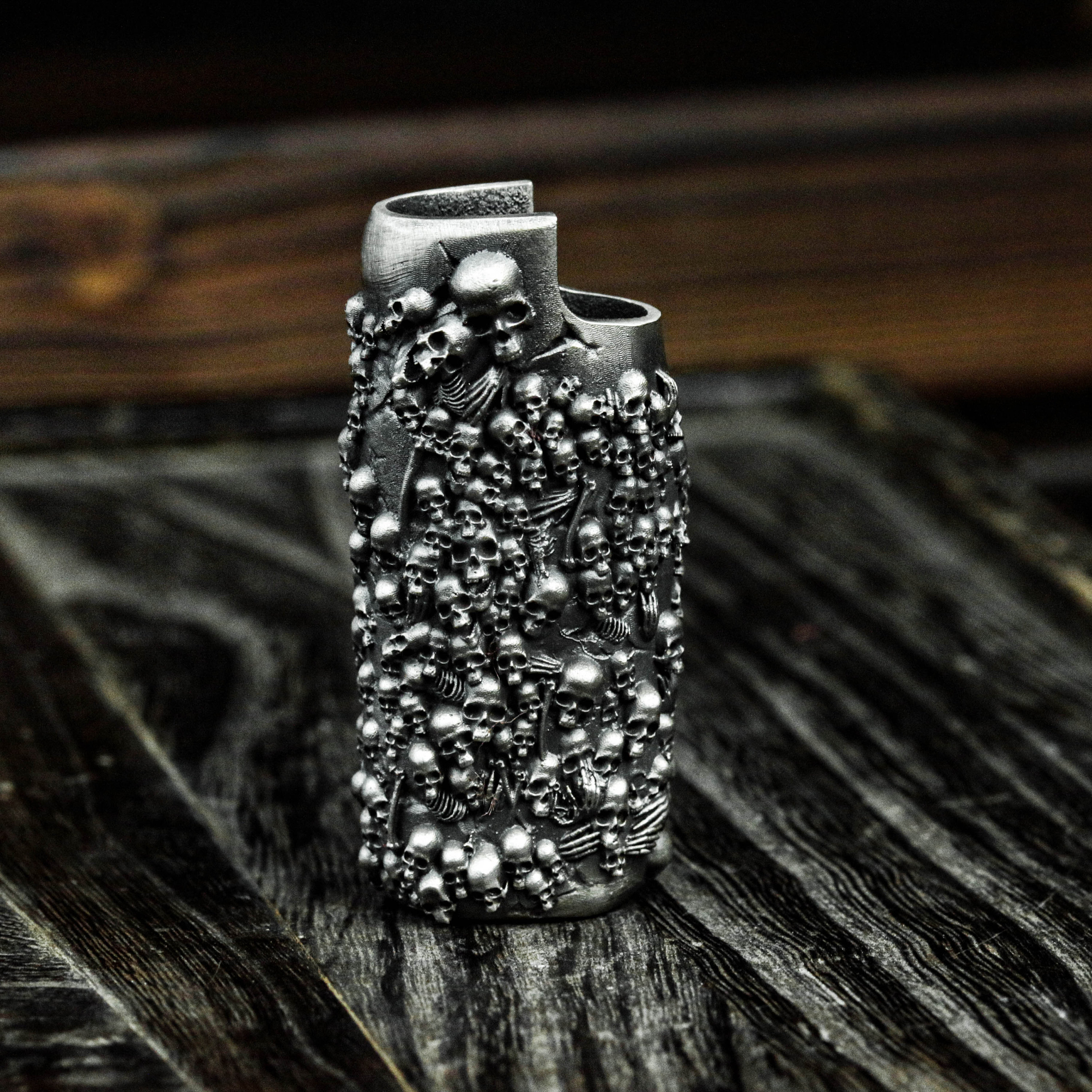 Sterling Silver Skull Lighter Case Skull Lighter Case 