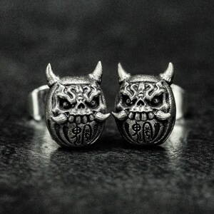 925 sterling silver Daruma tumbler earrings\Magical Daruma egg jewelry\Cute silver jewelry\Fashionable modern high-end jewelry\Awards