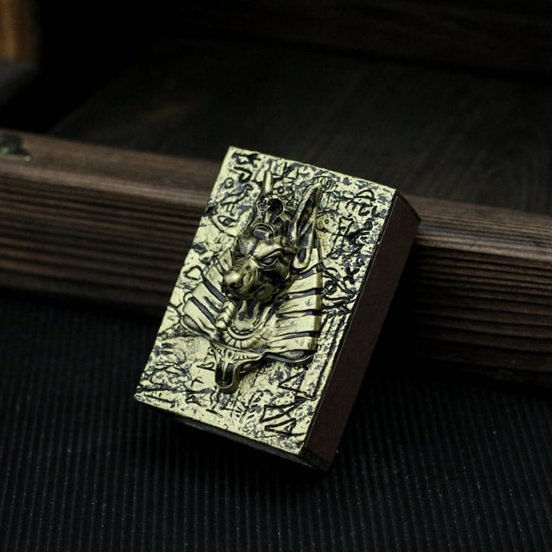 Anubis Matchbox: Egyptian God Amulet, Brass or Sterling Silver - Etsy