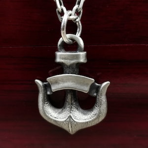 Men&#39;s Anchor Shape Sterling Silver Pendant|Anchor Shape Necklace|Anchor Pendant|Pure Silver Pendant|Nautical Pendant