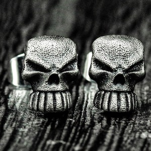 Gothic skull earrings\meaningful gifts\skull jewelry\satan jewelry\silver skull earrings|ancient god gifts-soul skull earrings