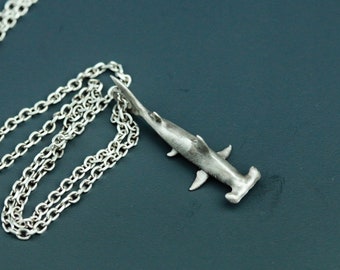 Handmade Hammerhead Shark 925 Silver Pendant Necklace