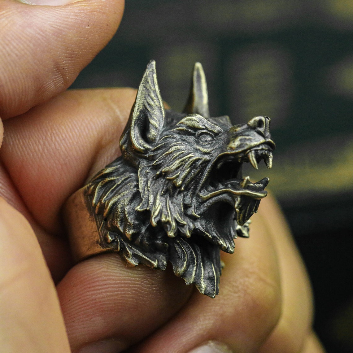 Werewolf Ring Totem Werewolf Ringanimal Jewelry Wolf Etsy