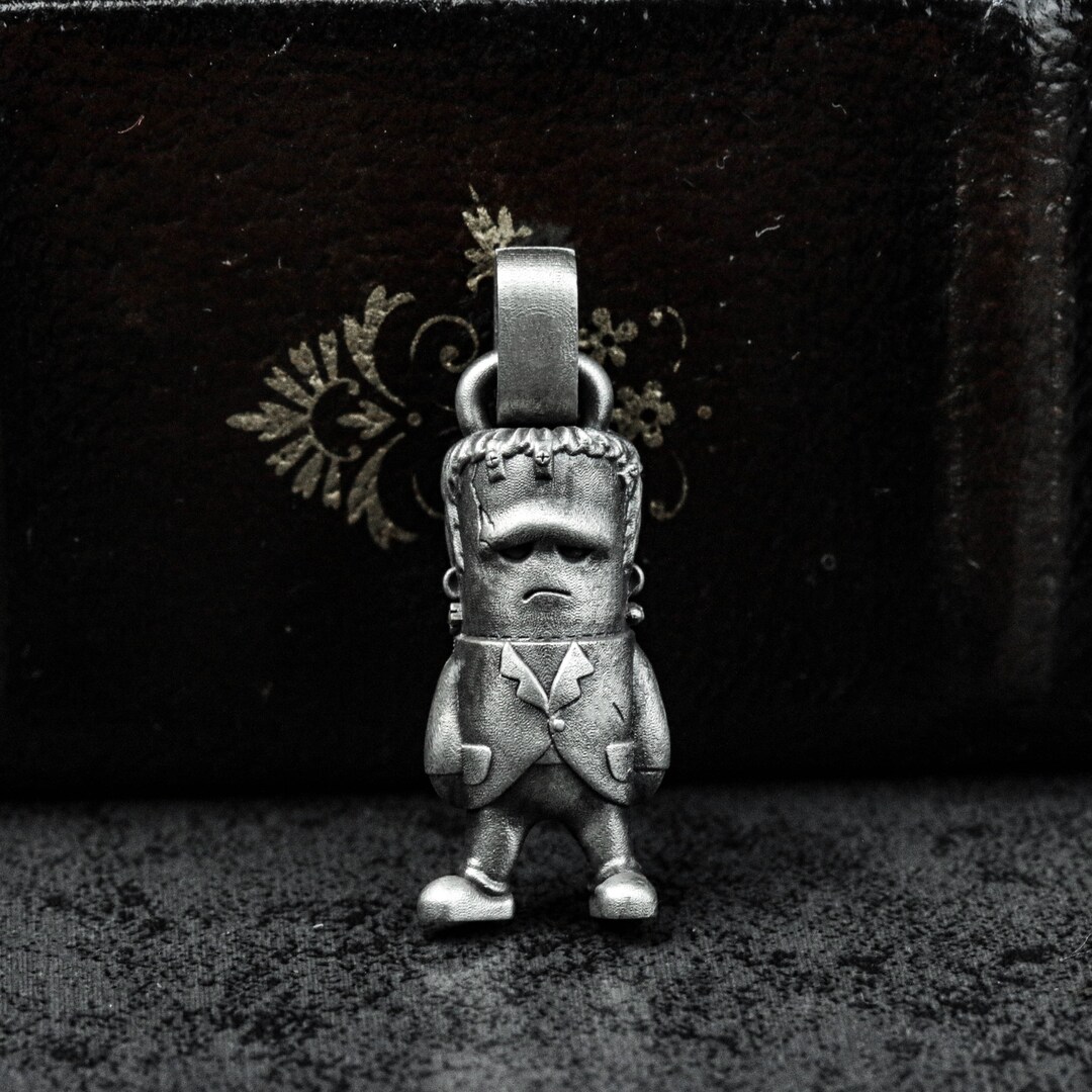 Q Version of Frankenstein 925 Silver Pendant Necklace Etsy