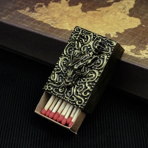Scatola di fiammiferi in metallo con testa di ariete, accessori per fumatori da uomo in rame/argento 925, scatola di fiammiferi personalizzata vintage, gioielli con diamanti - Scatola di fiammiferi con animali