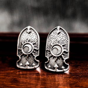 Sun and moon stud earrings, silver sun god earrings, unique earrings gift, sun pendant earrings, made of 925 sterling silver