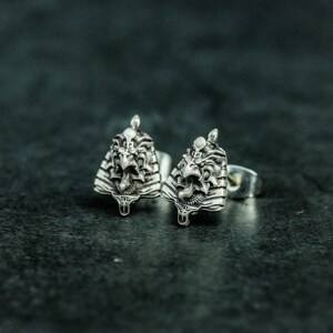 Horus 925 silver earrings, ancient egypt pharaoh silver earrings, eye of horus earrings-handmade