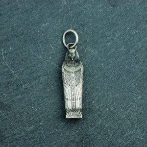 Pharaoh Coffin 925 Silver Pendant Necklace: Handmade Egyptian Mummy