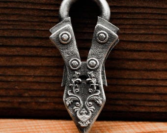 Baroque Arrow Pendant: Gothic Silver Necklace, Gift for Him/Her