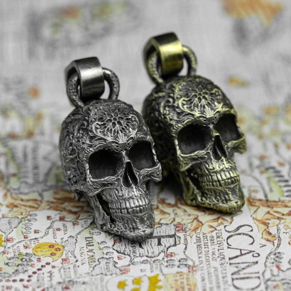 925 Sterling Silber Totenkopf Anhänger, Totenkopf Halskette, Herren  Halskette, Wachsguss, Anatomie Totenkopf, Geschenk für Freund Handmade -  .de