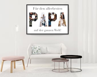 Papa Poster Geschenk personalisiert Vatertag Vatertagsgeschenk bester Papa Mann Ehemann Vater Geburtstag Weihnachten Geschenk Männer Bild