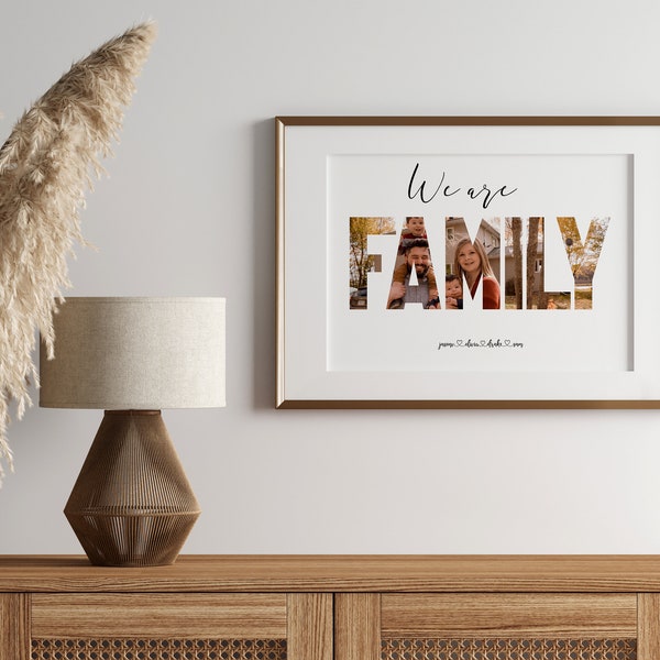 Personalisiertes Familienposter We are family Namen Familie Geschenk Einzug Richtfest Einweihungsfeier Familienbild Spruch Poster