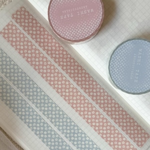 blue and pink polka dot washi tape, masking tape, journaling stationery washi tape, simple washi tape, vintage washi tape, pink, blue washi