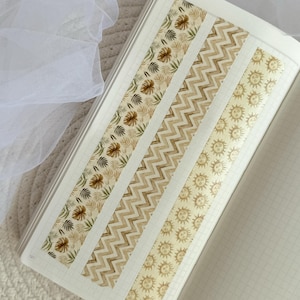 Cinta washi bohemia de verano, cinta de carrocero, cinta washi para diario, cinta washi neutra, diario de verano, papelería de verano