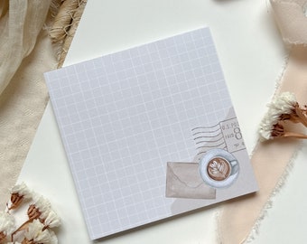 coffee lover Notepad, bookish stationery, planner supplies, notepad 50 sheets, minimalistic notepad