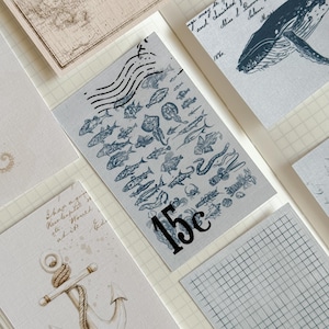 cartes de journalisation nautiques, éphémères en papier, découpes de papier, cartes de journalisation en papier cartonné 9 pièces