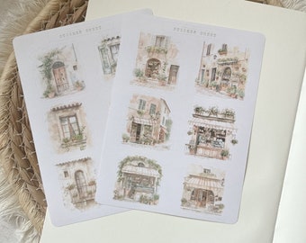 summer in Italy sticker sheet, journaling sticker, summer sticker, planner sticker, Mediterranean sticker sheet