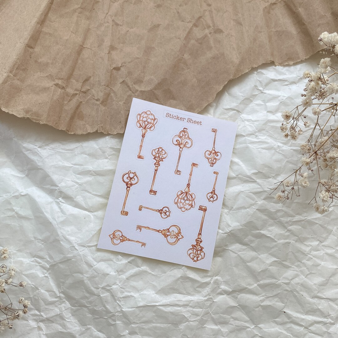 Golden Keys Sticker Sheet for Bujo and Penpaling - Etsy