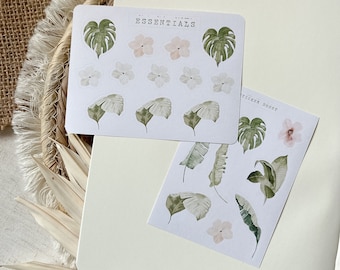 tropical mini sticker sheet, journaling sticker, boho summer sticker, planner sticker, summer sticker sheet,