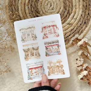 christmas shopping sticker sheet, book stickers, christmas sticker sheet, winter sticker sheet