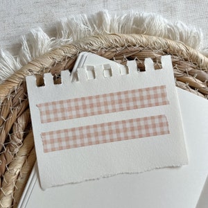 ruban washi à grille vichy pêche, ruban de masquage, éléments de planificateur, fournitures bujo, ruban washi planificateur