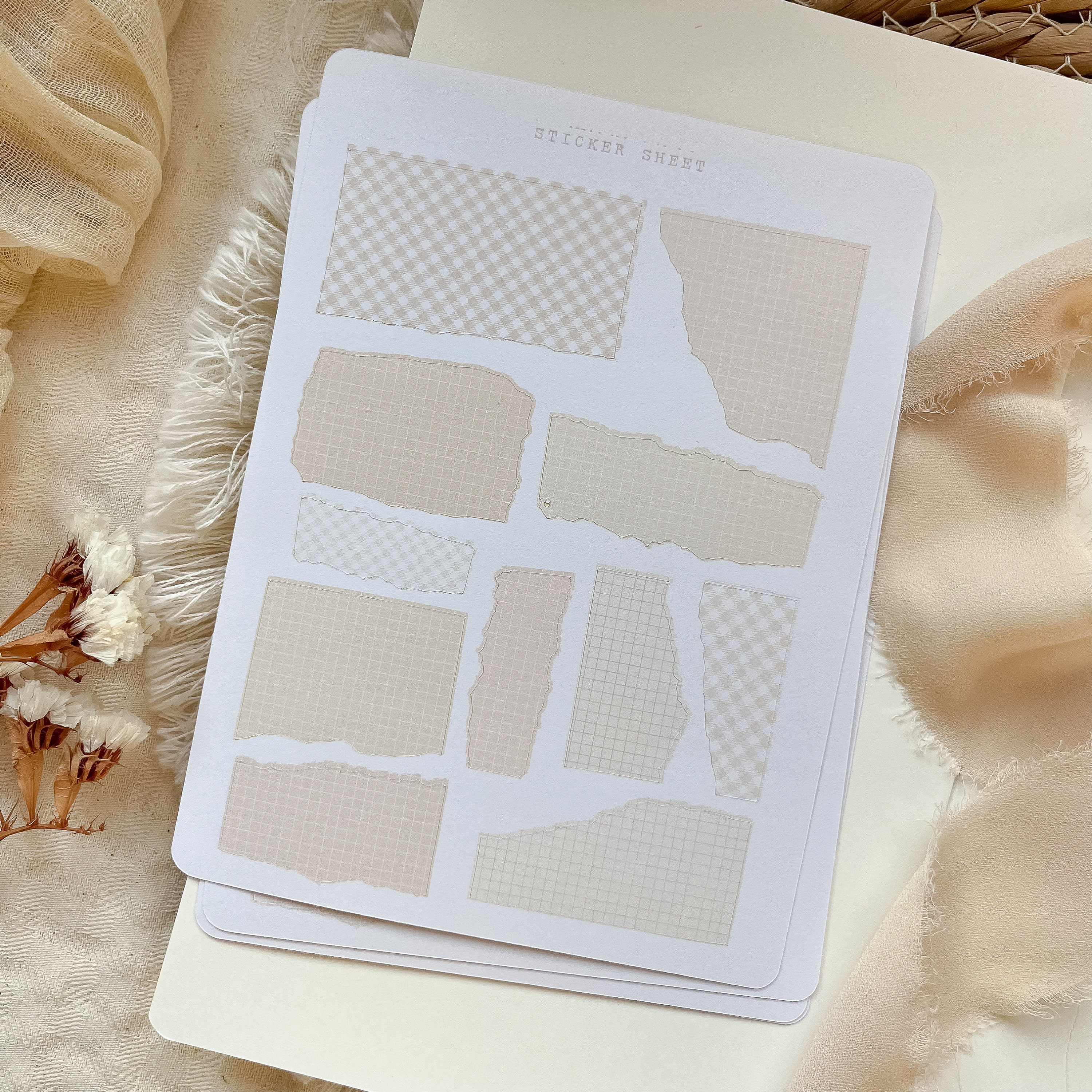 Pink Graph Paper Sticker Simple Grid Paper Scraps Sticker Sheet, Journaling Sticker, Bullet ...