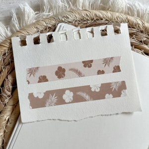 tropical brown washi tape, masking tape, planner elements, bujo supplies, planner washi tape, summer washi tape