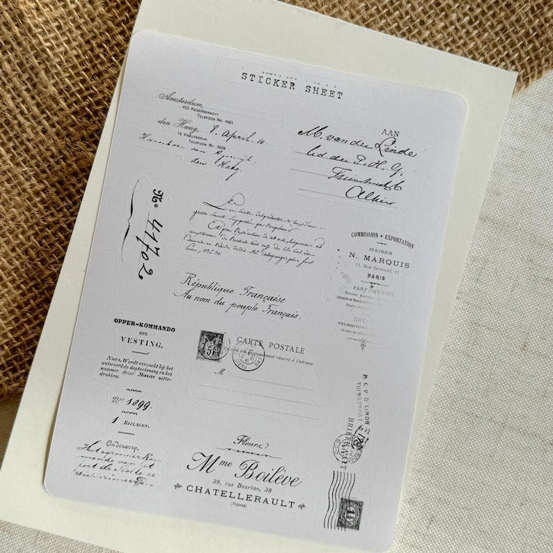 Vested Sticker Vintage Essentials Handwriting Sticker Sheet for Journaling, Vintage ...