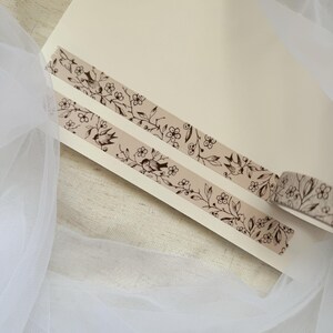 floral bird washi tape, masking tape, flower washi tape, journaling stationery washi tape, flower washi tape, beige washi tape