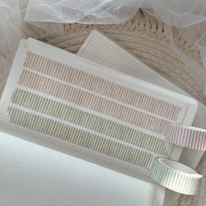 Groen en roze gestreepte washi tape, afplakband, washi tape voor dagboeken, eenvoudige washi tape, vintage washi tape, roze, groene washi