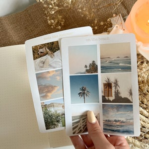 beach and summer photo sticker sheet | summer sticker, photo stickers, planner sticker, moodboard sticker