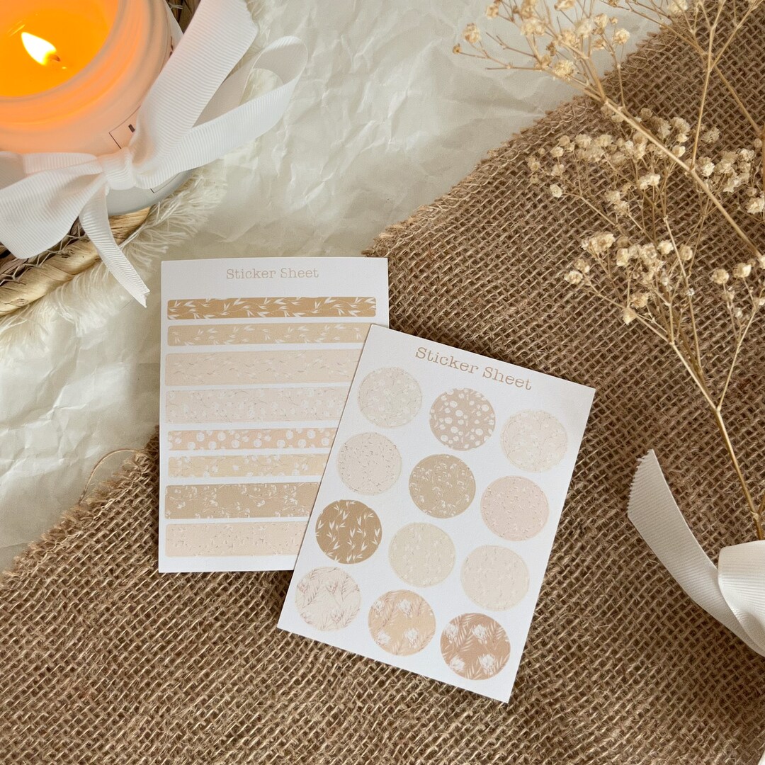 Soft Branches Dot and Washi Tape Sticker Sheet - Etsy