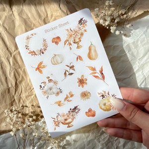 floral pumpkins sticker sheet