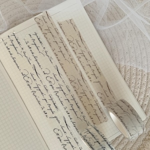 vintage handschrift 20 mm washi tape, script washi tape, planner washi tape, deco washi tape, vintage, scrapbooking, letter washi tape