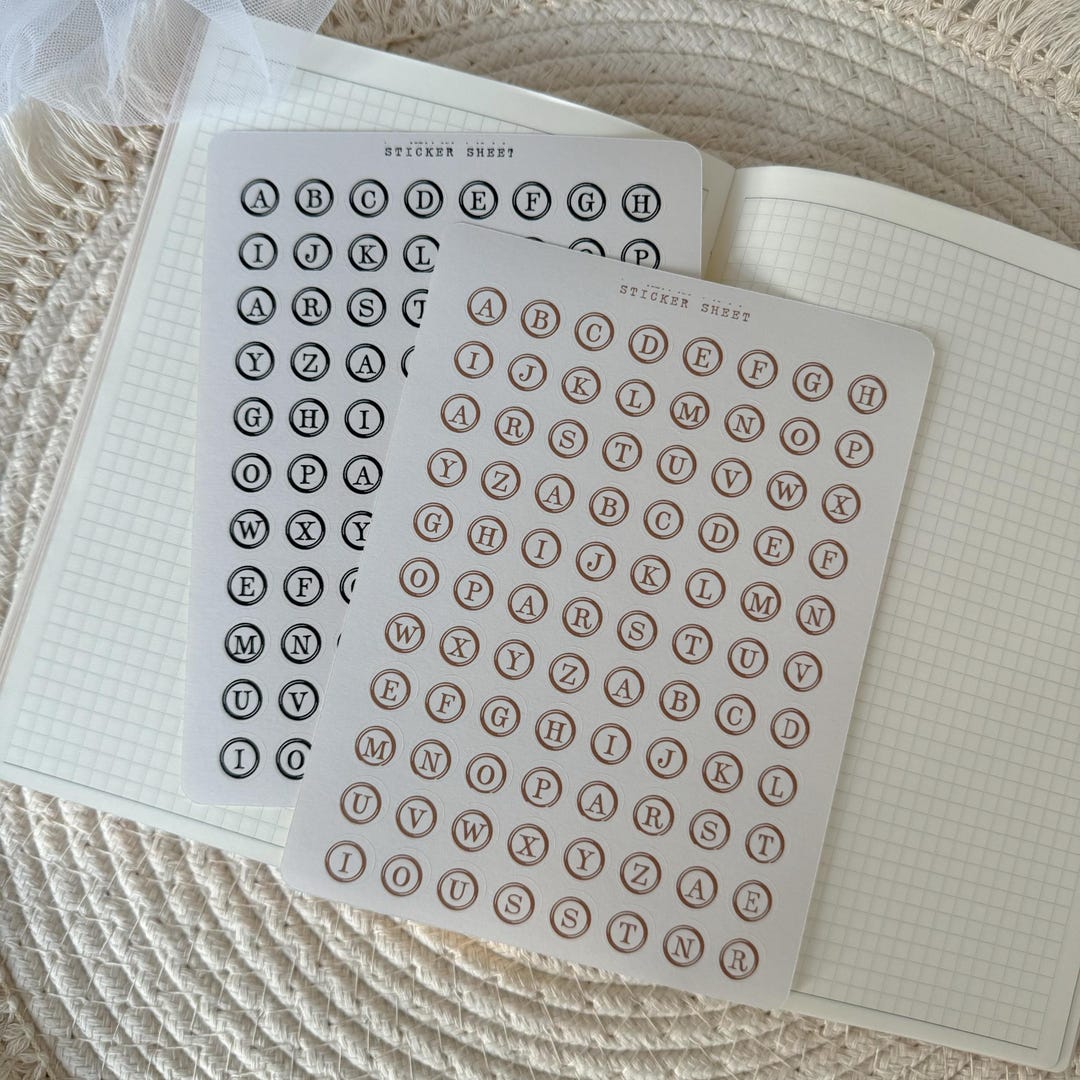 Typewriter Letters Sticker Sheet, Journal Supplies, Planner Sticker ...