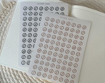 typewriter letters sticker sheet, journal supplies, planner sticker, sticker sheet, deco sticker, letters sticker, vintage sticker