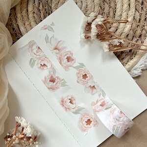 ruban washi pivoines, ruban de masquage, ruban washi grille, ruban washi de papeterie de journalisation, ruban washi floral