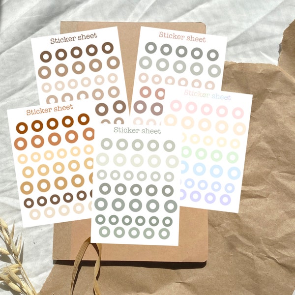 Circle Mini sticker sheet for journaling or penpaling