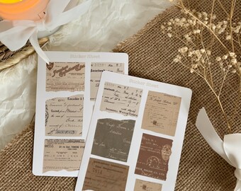 Ephemera paper scraps sticker sheet