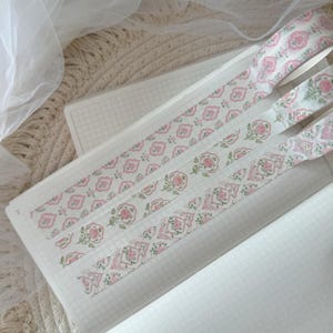 Rose pattern washi tape, vintage washi tape, planner tape, rose tape, floral washi tape, rose floral pattern, scrapbooking tape