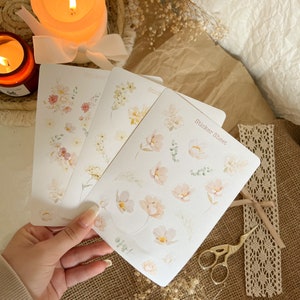 Lumiere flower sticker sheet | floral sticker sheet, bujo sticker sheet, flower sticker sheet
