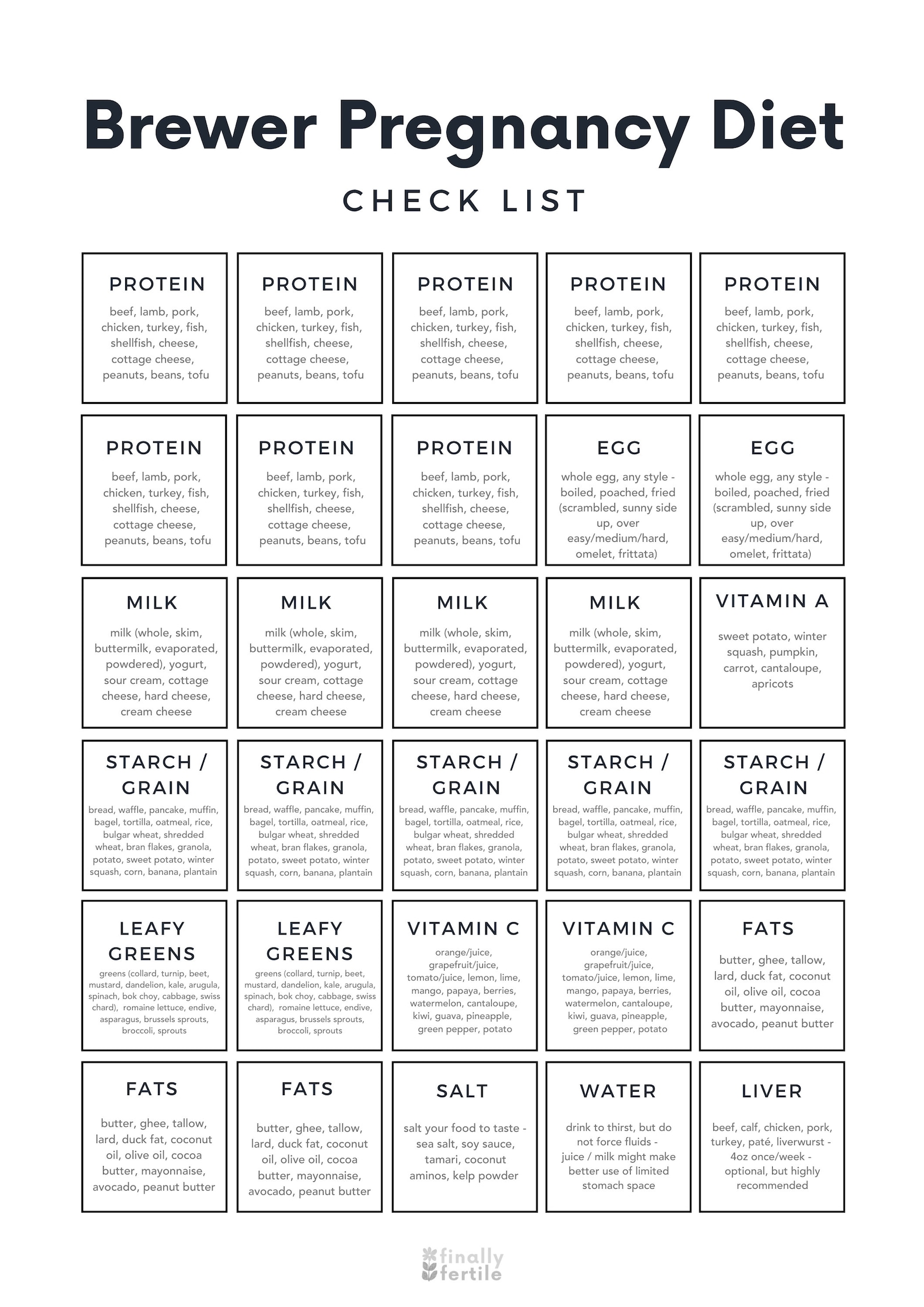 brewer-pregnancy-diet-printable-checklist-prenatal-diet-etsy