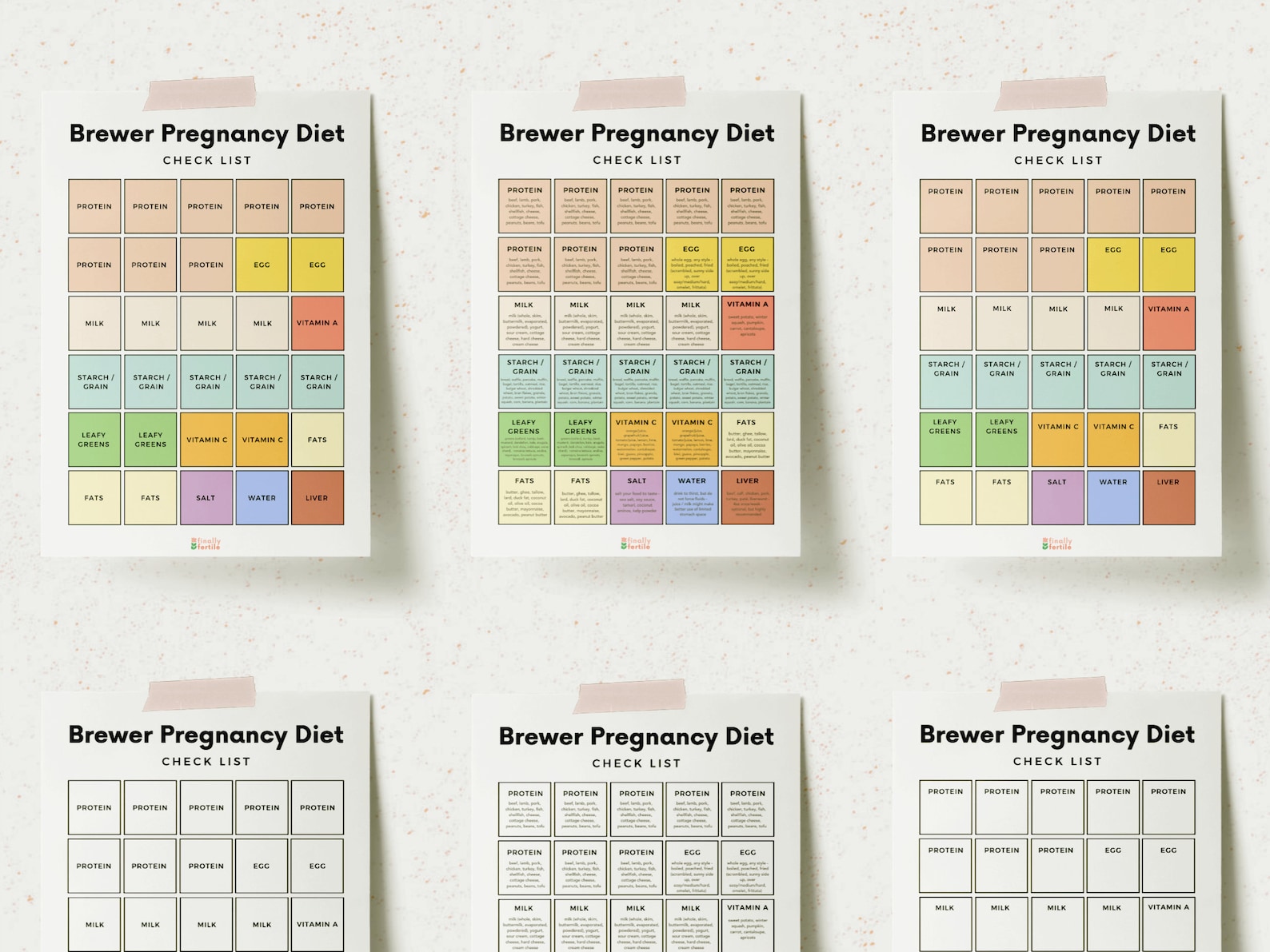 Brewer Pregnancy Diet Printable Checklist Prenatal Diet - Etsy