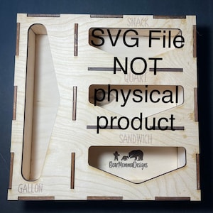 Baggie Aufbewahrung 1/4 Sperrholz SVG | Sandwichbeutel Halter | Laser Cut Datei | SVGs | Sofortiger digitaler Download GLOWFORGE
