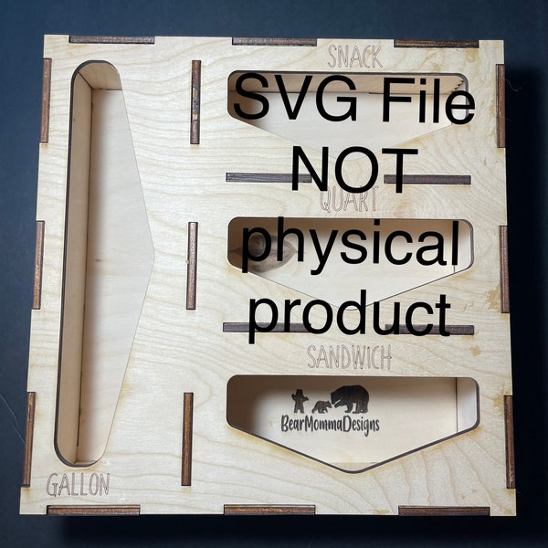 Baggie Storage Organizer 1/4 plywood SVG | Sandwich Bag Holder | Laser Cut File | SVGs | Instant Digital Download GLOWFORGE