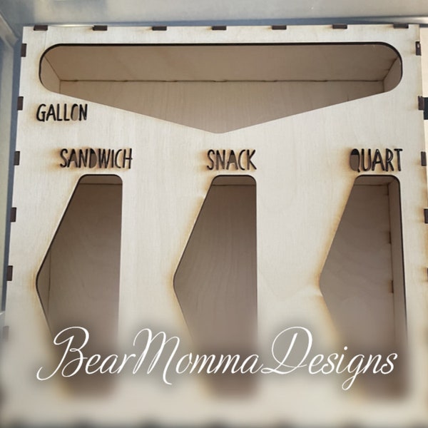Baggie Storage Organizer 1/8 plywood SVG | Sandwich Bag Holder | Laser Cut File | SVGs | Instant Digital Download GLOWFORGE